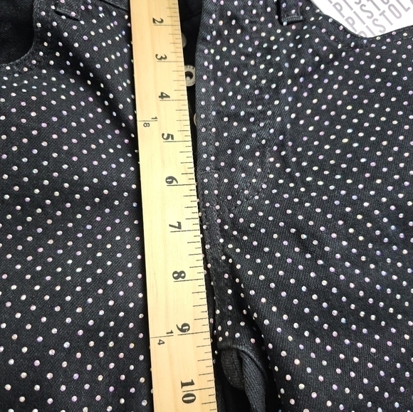 🆕️Pistola Embellished Rhinestone High-Rise Straight Legged Black Jeans Size 24 - Picture 9 of 11